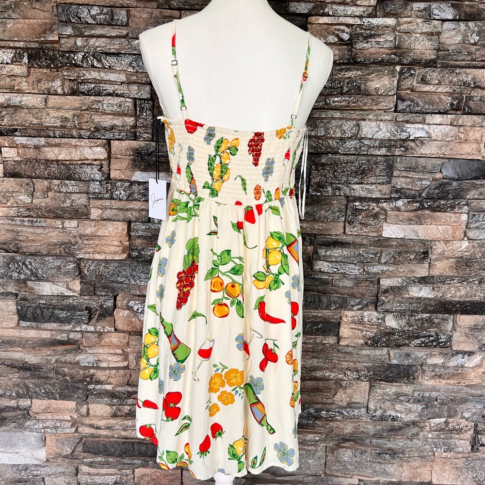 Japna Cream Sundress with Fruit & Floral Print - Picture 7 of 11